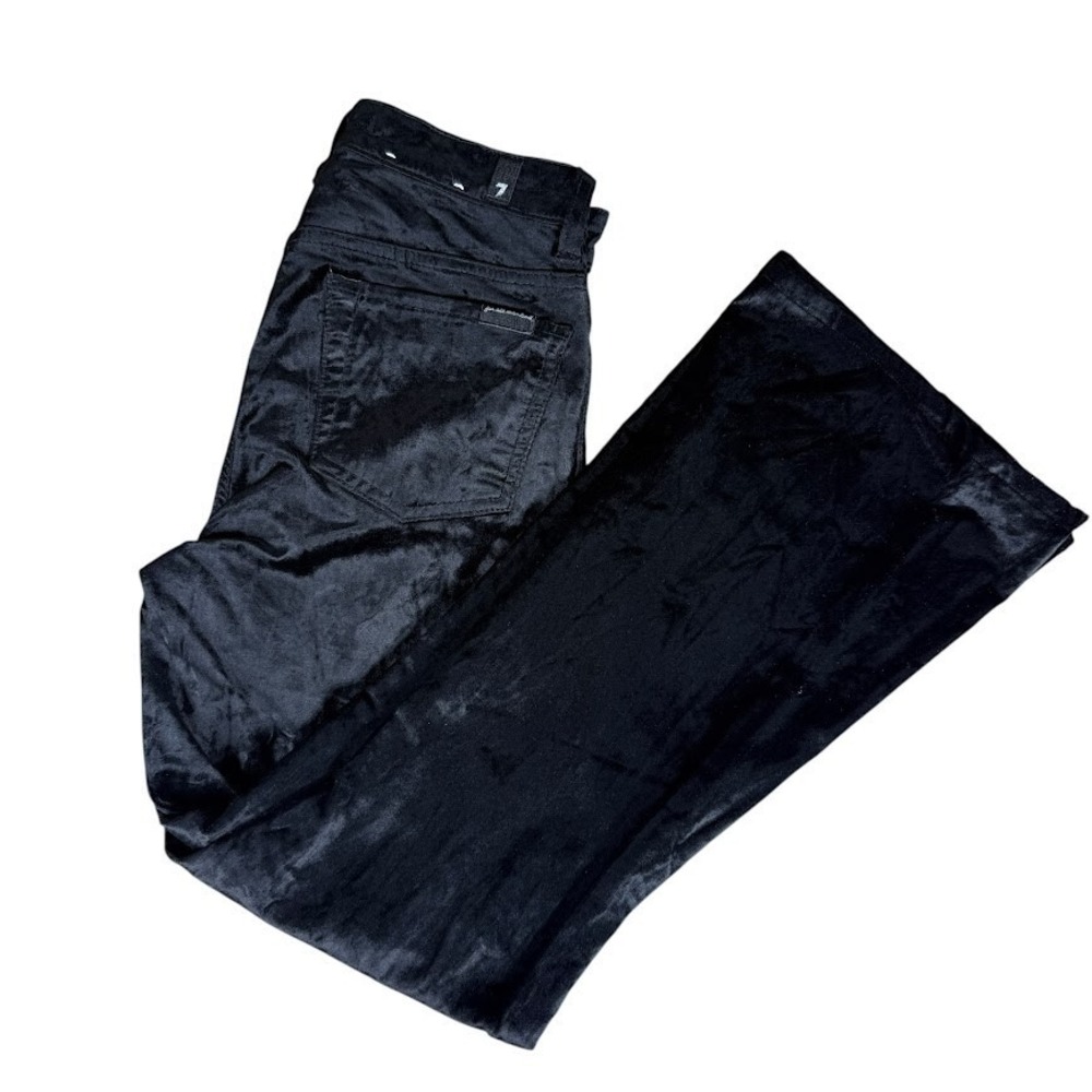 7 For All Mankind Jeans Womens Size 25 Black Flare Casual‎ Fit Stretch